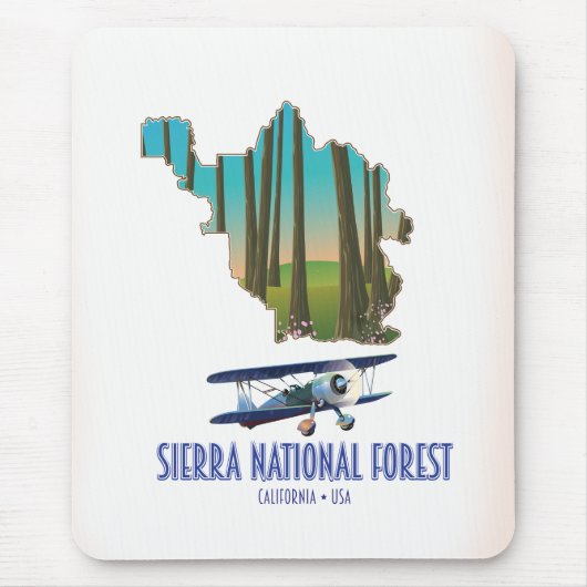 National forest California USA map Mousepad (Vorne)
