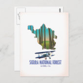 National forest California USA map Postkarte (Vorne/Hinten)