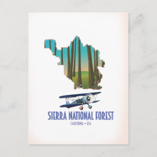 National forest California USA map Postkarte