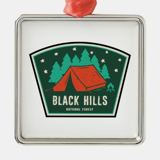 National Forest Camping Black Hills Ornament Aus Metall (Vorne)