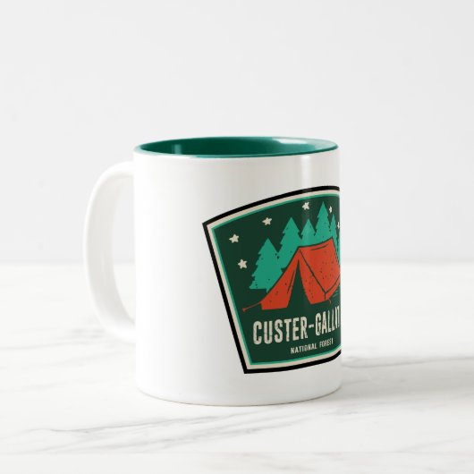 National Forest Camping Custer Gallatin Zweifarbige Tasse (Vorderseite Links)