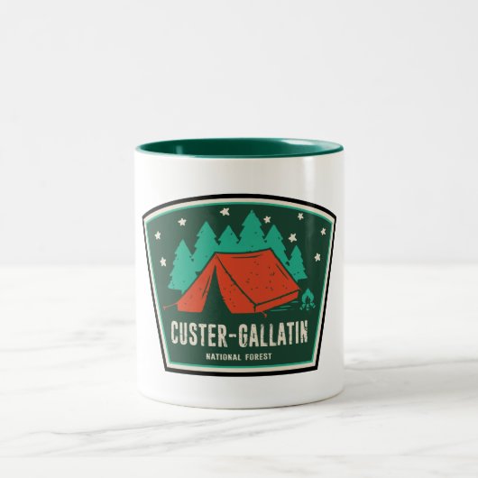 National Forest Camping Custer Gallatin Zweifarbige Tasse (Mittel)