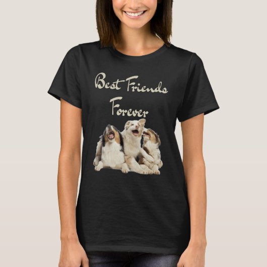 National Friendship Day Best Friends Forever Dogs T-Shirt (Vorderseite)