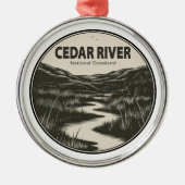 National Grassland Stream an der Cedar Ornament Aus Metall (Vorne)