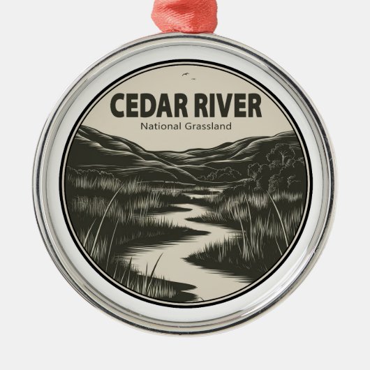 National Grassland Stream an der Cedar Ornament Aus Metall (Vorne)