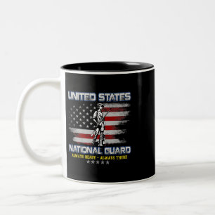 National Guard Veteran Immer Bereit Amerikanische  Zweifarbige Tasse