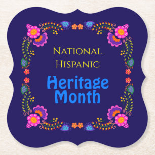 National Hispanic Heritage Geburtstag Bunte Blumen Untersetzer