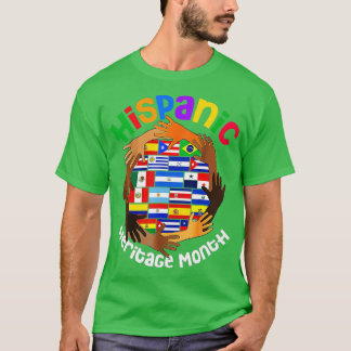 National Hispanic Heritage Monat Alle Länder Fla T-Shirt
