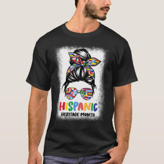 National Hispanic Heritage Monat Messy Bun Latino T-Shirt