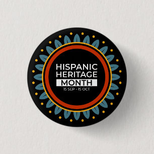 National Hispanic Heritage Monat Sterling Silver N Button