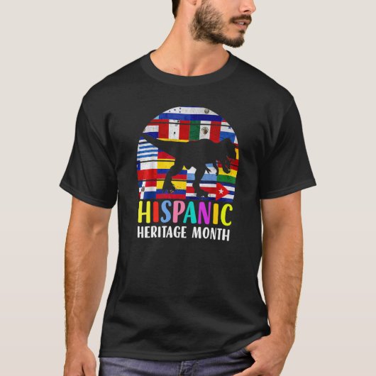 National Hispanic Heritage Month Dinosaurier Latin T-Shirt (Vorderseite)