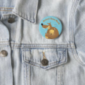 National Honey Month Cartoon Bear Button (Beispiel)