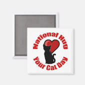 National Hug Your Chat Day Magnet (Vorderseite/Rückseite)