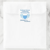 National Human Traffic Awareness Day WearBlue Quadratischer Aufkleber (Tasche)