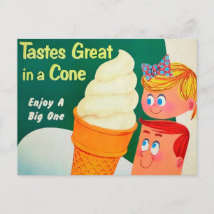 National Ice Cream Day im Retro-Stil Postkarte
