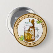 National Iced Tee Day Button (Vorne & Hinten)