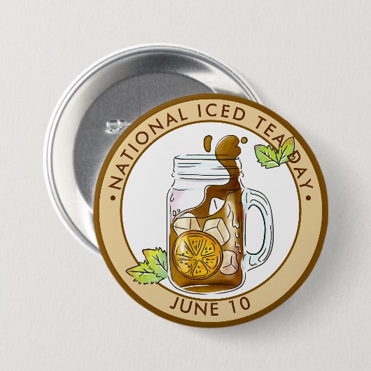 National Iced Tee Day Button (Vorne & Hinten)