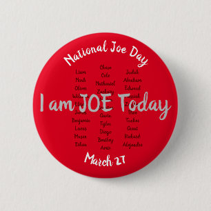 National Joe Day, März 27 6 Cm Round Abzeichen Button