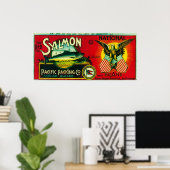 National Lachs Can LabelKodiak, AK Poster (Heimbüro)