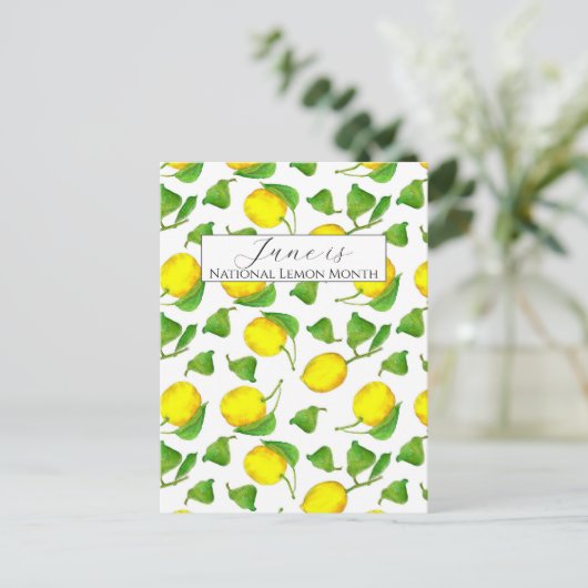 National Lemon Month June Citrus Fruit Postkarte (Stehend Vorderseite)