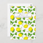 National Lemon Month June Citrus Fruit Postkarte (Vorne/Hinten)