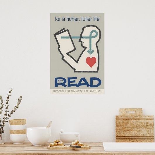 National Library Week 1961 Poster Mid-Century (Küche)