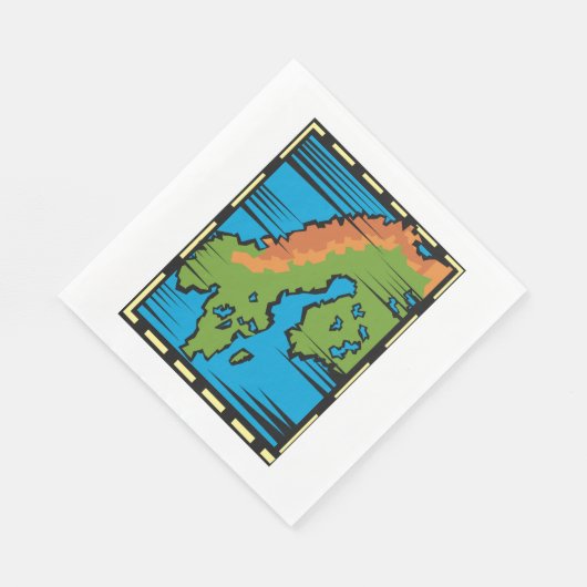 National Map Paper Napkins Serviette (Ecke)