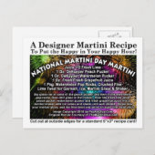 National Martini Day Martini Rezept Card Postkarte (Vorne/Hinten)