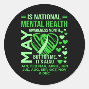 National Mental Health Awareness Montag Support G Runder Aufkleber