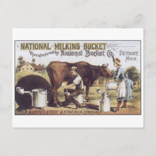 National Milking Bucket Detroit Michigan Postkarte
