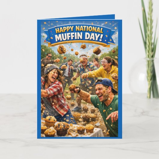 National Muffin Day Greeting Card, Muffin Fight!  Karte (Vorderseite)