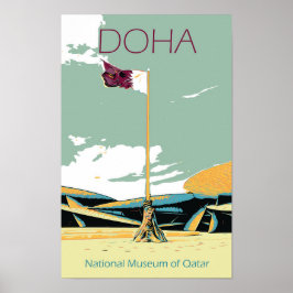 National Museum Doha Illustration Katar Poster
