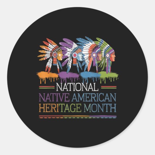 National National National Native American Heritag Runder Aufkleber (Vorderseite)
