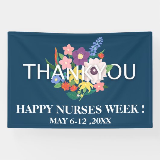 National Nurses Week Floral Danke Banner (Horizontal)
