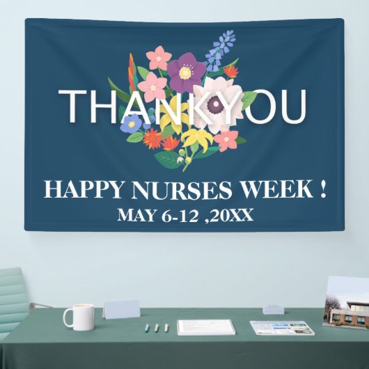 National Nurses Week Floral Danke Banner (Messe)