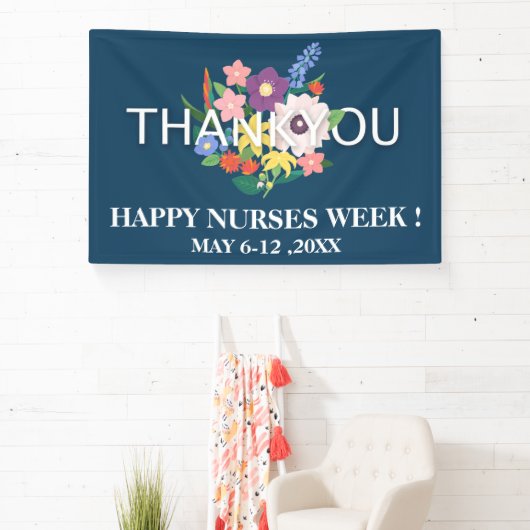National Nurses Week Floral Danke Banner (InSitu)