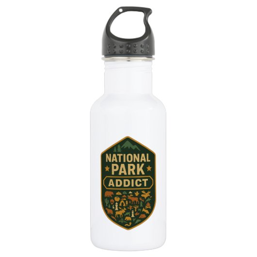 National Park Addict Premium Edelstahlflasche (Vorderseite)