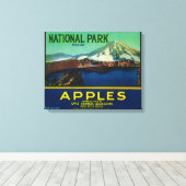 National Park Apple Crate LabelHood River, OR Leinwanddruck (Insitu (Holzboden))