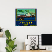 National Park Apple Crate LabelHood River, OR Poster (Heimbüro)