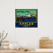 National Park Apple Crate LabelHood River, OR Poster (Küche)