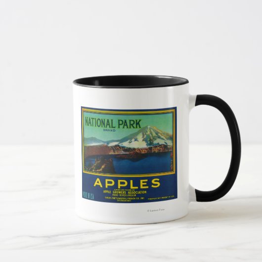 National Park Apple Crate LabelHood River, OR Tasse (Rechts)