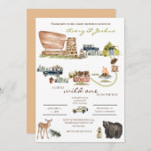 National Park Baby Dusche Einladung Dainty (Vorne/Hinten)