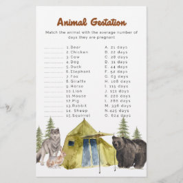 National Park Baby Shower Game - Tiergestation Flyer