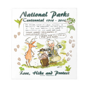National Park Centennial Fotograf Cartoon Notizblock