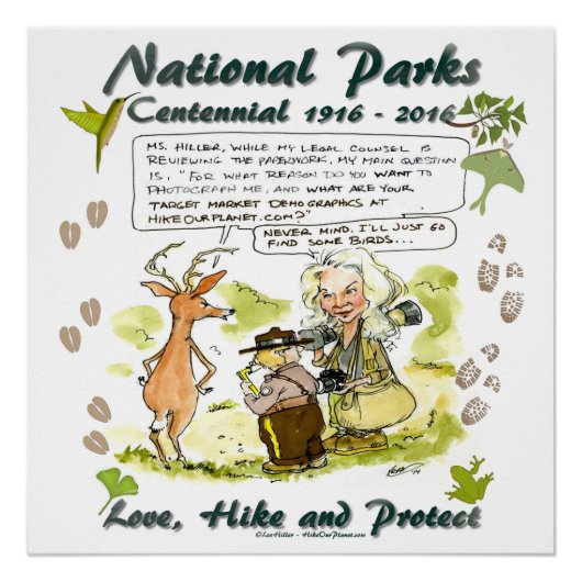 National Park Centennial Fotograf Cartoon Poster (Vorderseite)