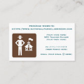 National Park Classroom Business Card Visitenkarte (Rückseite)