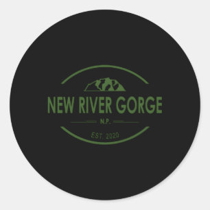 National Park der New River Gorge Runder Aufkleber