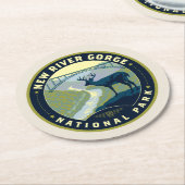 National Park der New River Gorge Runder Pappuntersetzer (Angewinkelt)