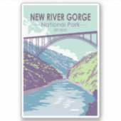 National Park der New River Gorge West Virginia Br Aufkleber (Vorderseite)
