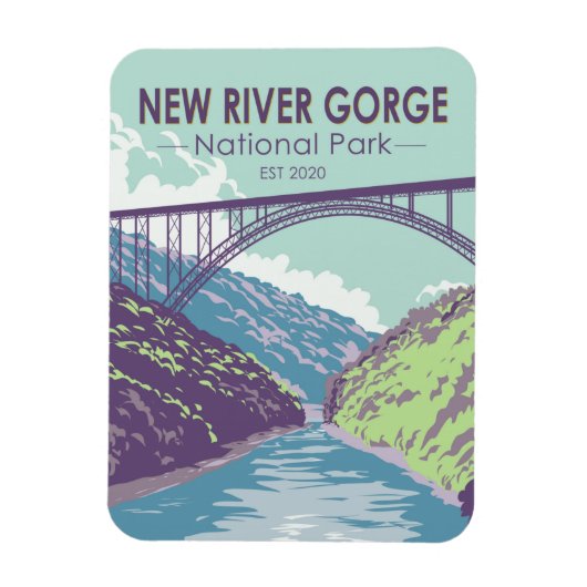National Park der New River Gorge West Virginia Br Magnet (Vertikal)